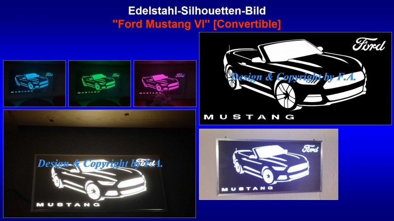 Präsentation Edelstahl-Silhouetten-Bild ''Ford Mustang VI'' [Convertible].jpg