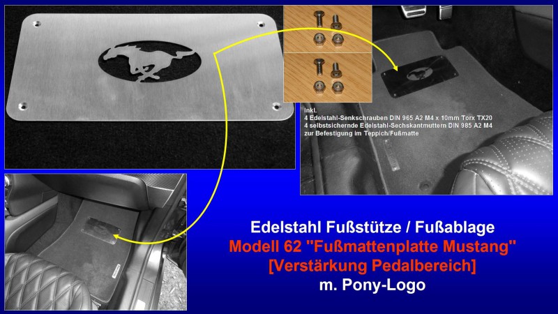 Präsentation Edelstahl-Fußstütze Modell 62c ''Fußmattenplatte Mustang'' m. Pony-Logo.jpg