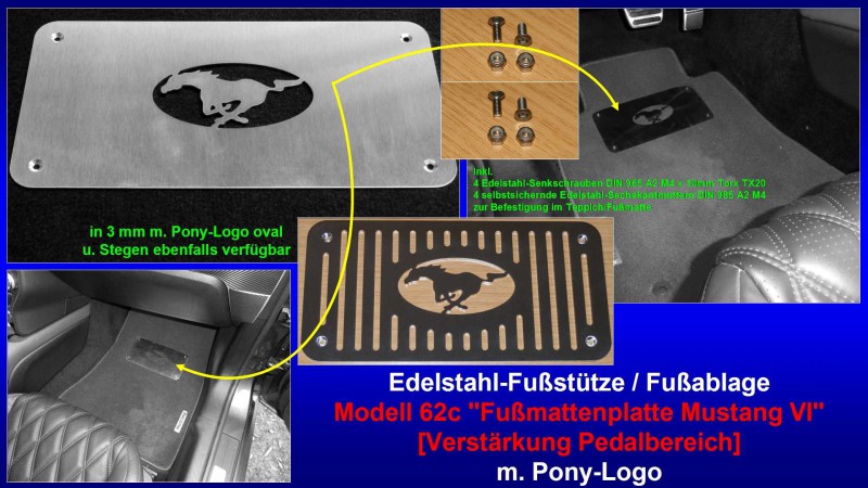 Präsentation Edelstahl-Fußstütze Modell 62c ''Fußmattenplatte Mustang VI'' [m. Pony-Logo].jpg
