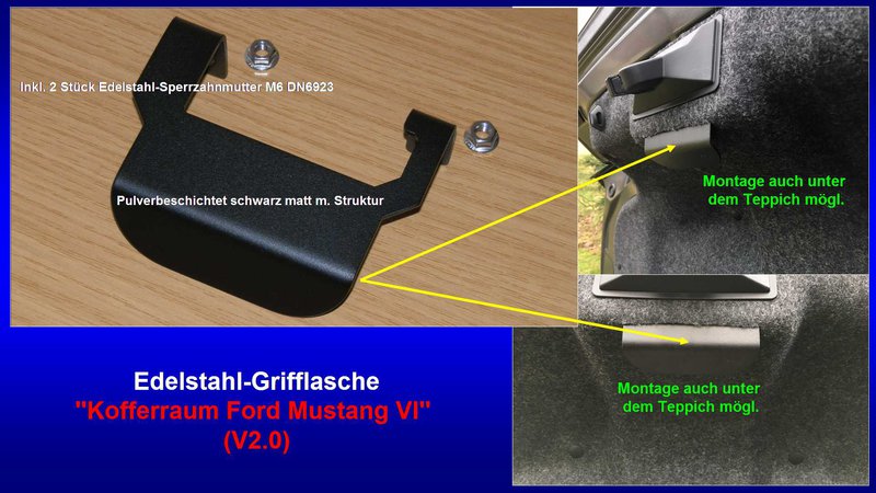 Präsentation Edelstahl-Grifflasche ''Kofferraum Ford Mustang VI'' (V2.0) [Pulverbeschichtet schwarz matt m. Struktur] - Folie 2.jpg
